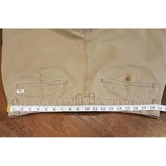 Quicksilver Shorts Mens 38 Brown Khaki Tan Chino 2014 Style Flat Front High Rise - Picture 5 of 11